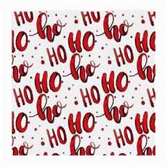 Christmas Watercolor Hohoho Red Handdrawn Holiday Organic And Naive Pattern Medium Glasses Cloth by genx