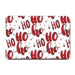 Christmas Watercolor hohoho red handdrawn holiday organic and naive pattern Small Doormat  24 x16  Door Mat