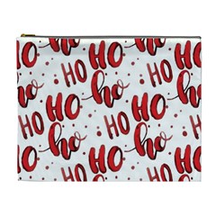 Christmas Watercolor Hohoho Red Handdrawn Holiday Organic And Naive Pattern Cosmetic Bag (xl) by genx