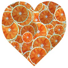 Oranges Background Texture Pattern Wooden Puzzle Heart by HermanTelo