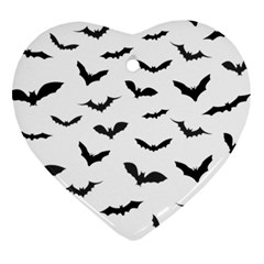 Bats Pattern Heart Ornament (two Sides) by Sobalvarro