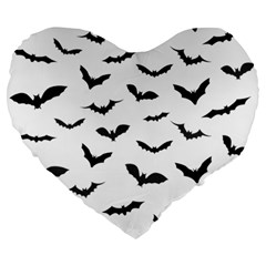 Bats Pattern Large 19  Premium Flano Heart Shape Cushions by Sobalvarro
