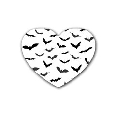 Bats Pattern Rubber Coaster (heart)  by Sobalvarro