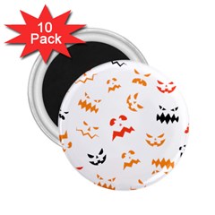 Pumpkin Faces Pattern 2 25  Magnets (10 Pack)  by Sobalvarro