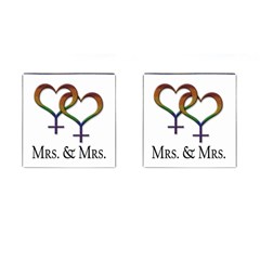 Mrs  And Mrs  Cufflinks (square) by LiveLoudGraphics