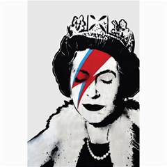 Banksy Graffiti Uk England God Save The Queen Elisabeth With David Bowie Rockband Face Makeup Ziggy Stardust Canvas 12  X 18  by snek