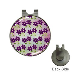 Purple Flower Hat Clips With Golf Markers