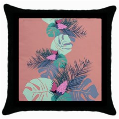 Leaves Throw Pillow Case (black) by Sobalvarro