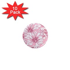 Pink Flowers 1  Mini Magnet (10 Pack)  by Sobalvarro
