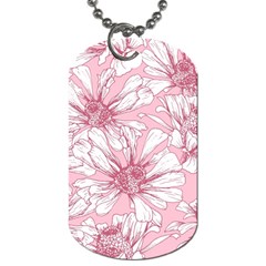 Pink Flowers Dog Tag (two Sides) by Sobalvarro