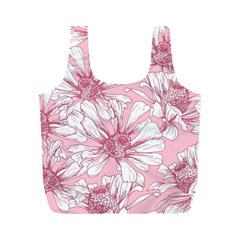 Pink Flowers Full Print Recycle Bag (m) by Sobalvarro