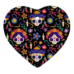 Dia De Los Muertos Heart Ornament (two Sides) by Sobalvarro