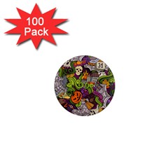 Halloween Doodle Vector Seamless Pattern 1  Mini Magnets (100 Pack)  by Sobalvarro