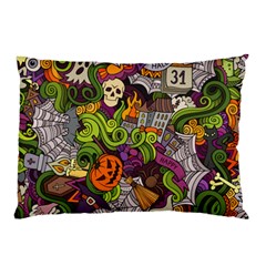 Halloween Doodle Vector Seamless Pattern Pillow Case (two Sides) by Sobalvarro