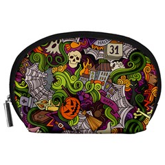 Halloween Doodle Vector Seamless Pattern Accessory Pouch (large) by Sobalvarro