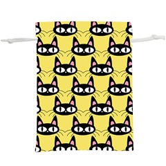 Cute Black Cat Pattern  Lightweight Drawstring Pouch (xl) by Valentinaart