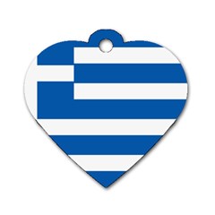 Greece Flag Greek Flag Dog Tag Heart (two Sides) by FlagGallery