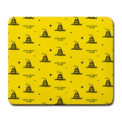 Gadsden Flag Don t Tread On Me Yellow And Black Pattern With American Stars Large Mousepads by snek