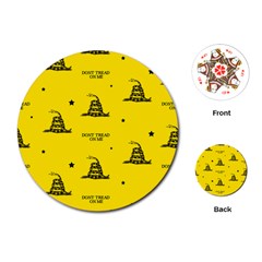 Gadsden Flag Don t Tread On Me Yellow And Black Pattern With American Stars Playing Cards Single Design (round)