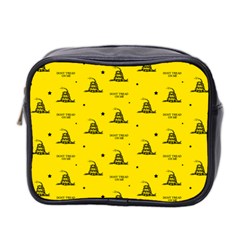 Gadsden Flag Don t Tread On Me Yellow And Black Pattern With American Stars Mini Toiletries Bag (two Sides) by snek