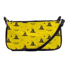 Gadsden Flag Don t Tread On Me Yellow And Black Pattern With American Stars Shoulder Clutch Bag by snek