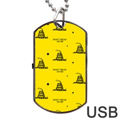 Gadsden Flag Don t Tread On Me Yellow And Black Pattern With American Stars Dog Tag Usb Flash (one Side)