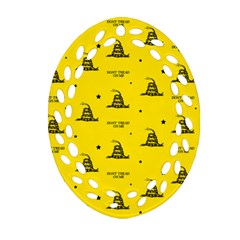 Gadsden Flag Don t Tread On Me Yellow And Black Pattern With American Stars Ornament (oval Filigree)
