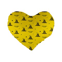 Gadsden Flag Don t Tread On Me Yellow And Black Pattern With American Stars Standard 16  Premium Heart Shape Cushions by snek