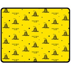 Gadsden Flag Don t Tread On Me Yellow And Black Pattern With American Stars Double Sided Fleece Blanket (medium)  by snek