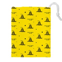 Gadsden Flag Don t Tread On Me Yellow And Black Pattern With American Stars Drawstring Pouch (4xl) by snek