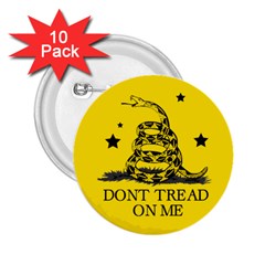 Gadsden Flag Don t Tread On Me Yellow And Black Pattern With American Stars 2 25  Buttons (10 Pack) 