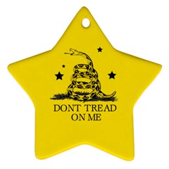 Gadsden Flag Don t Tread On Me Yellow And Black Pattern With American Stars Star Ornament (two Sides) by snek