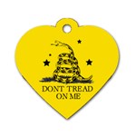 Gadsden Flag Don t tread on me Yellow and Black Pattern with american stars Dog Tag Heart (Two Sides) Front