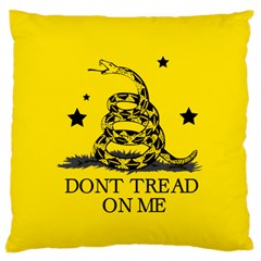 Gadsden Flag Don t Tread On Me Yellow And Black Pattern With American Stars Large Flano Cushion Case (two Sides)