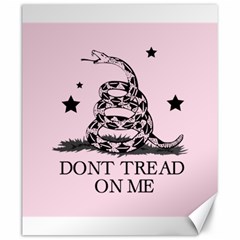 Gadsden Flag Don t Tread On Me Light Pink And Black Pattern With American Stars Canvas 20  X 24  by snek