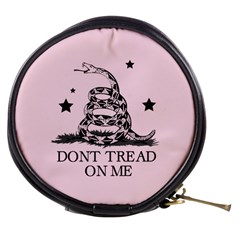 Gadsden Flag Don t Tread On Me Light Pink And Black Pattern With American Stars Mini Makeup Bag