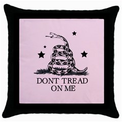 Gadsden Flag Don t Tread On Me Light Pink And Black Pattern With American Stars Throw Pillow Case (black) by snek