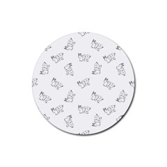 Messy Life Phrase Motif Typographic Pattern Rubber Coaster (round)  by dflcprintsclothing