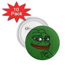Pepe The Frog Smug face with smile and hand on chin meme Kekistan all over print green 1.75  Buttons (10 pack)
