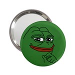 Pepe The Frog Smug face with smile and hand on chin meme Kekistan all over print green 2.25  Handbag Mirrors