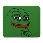 Pepe The Frog Smug face with smile and hand on chin meme Kekistan all over print green Large Mousepads
