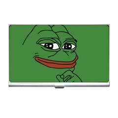 Pepe The Frog Smug Face With Smile And Hand On Chin Meme Kekistan All Over Print Green Business Card Holder by snek