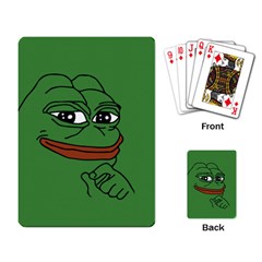 Pepe The Frog Smug Face With Smile And Hand On Chin Meme Kekistan All Over Print Green Playing Cards Single Design (rectangle) by snek