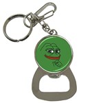 Pepe The Frog Smug face with smile and hand on chin meme Kekistan all over print green Bottle Opener Key Chain