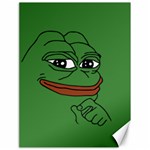 Pepe The Frog Smug face with smile and hand on chin meme Kekistan all over print green Canvas 18  x 24 