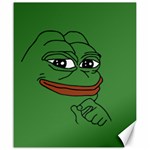 Pepe The Frog Smug face with smile and hand on chin meme Kekistan all over print green Canvas 20  x 24 