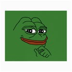 Pepe The Frog Smug face with smile and hand on chin meme Kekistan all over print green Small Glasses Cloth (2 Sides)