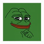 Pepe The Frog Smug face with smile and hand on chin meme Kekistan all over print green Medium Glasses Cloth