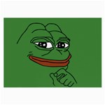 Pepe The Frog Smug face with smile and hand on chin meme Kekistan all over print green Large Glasses Cloth