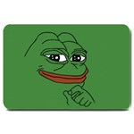 Pepe The Frog Smug face with smile and hand on chin meme Kekistan all over print green Large Doormat 